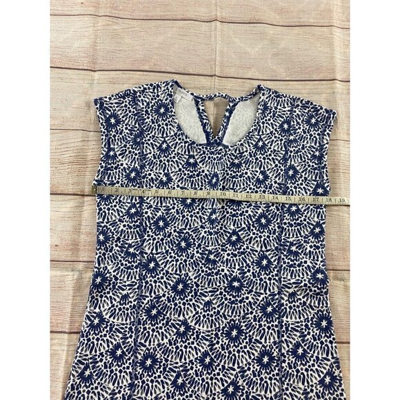 T By Talbots Women's Blue Printed A Line Soft Cotton Dress - SP - Picture 5 of 12
